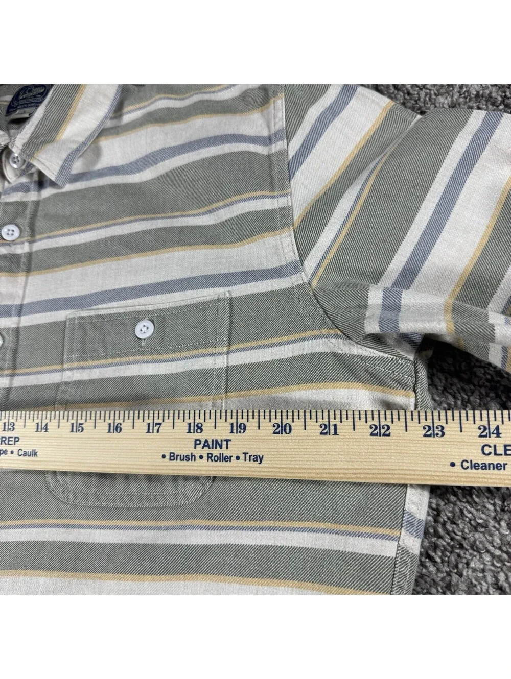 J. Crew Men’s Flannel Shirt 100% Cotton L Soft Striped Green White Button Down